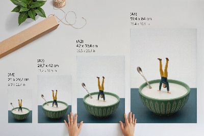 Poster kunstdruck Figur auf Milch