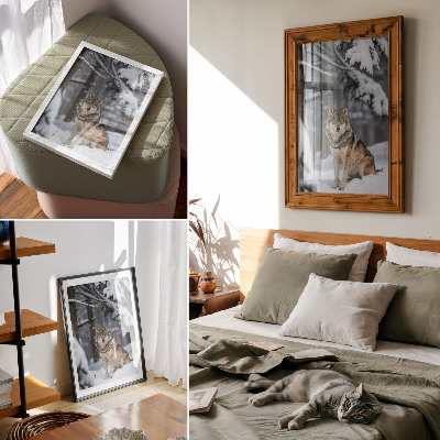 Kunstdruck leinwand Wolf im Schnee