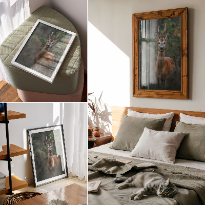 Kunstdruck leinwand Hirsche im Wald