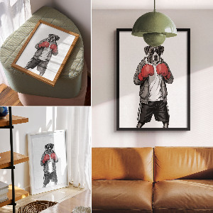 Bilderposter mit Boxerhund