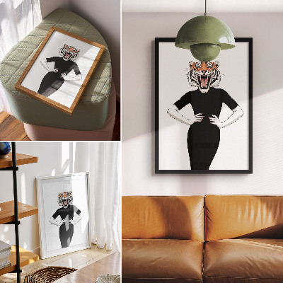 Poster kunstdruck Tigerfrau