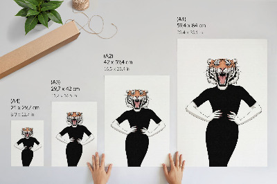 Poster kunstdruck Tigerfrau