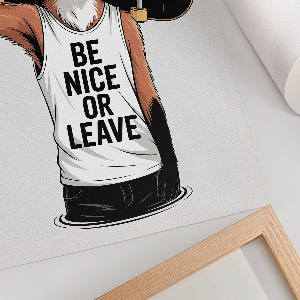 Wandposter mit Fuchs auf einem Skateboard