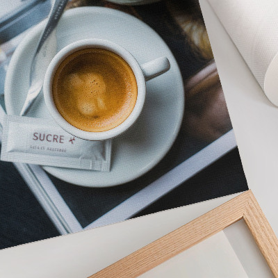 Kunstdruck leinwand Kaffee und ein Croissant