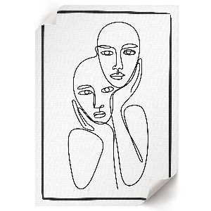 Poster auf Leinwand mit linearem Flächendesign