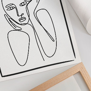 Poster auf Leinwand mit linearem Flächendesign