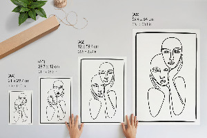 Poster auf Leinwand mit linearem Flächendesign