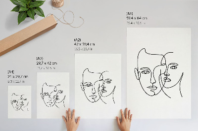 Poster kunstdruck Gesichtslinienkunst