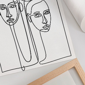 Wandposter mit charakteristischer Linienzeichnung
