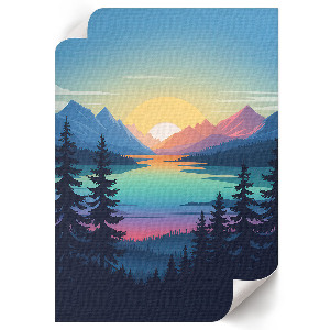 Poster auf Leinwand mit Bergmotiven