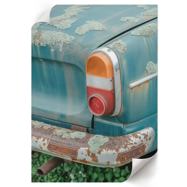 Poster mit Retro-Auto-Motiv auf Leinwand