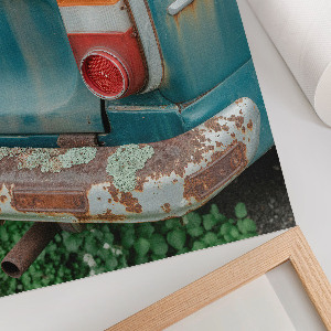 Poster mit Retro-Auto-Motiv auf Leinwand