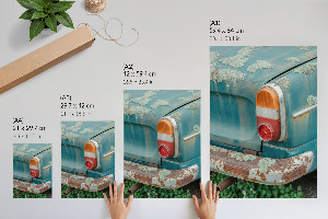 Poster mit Retro-Auto-Motiv auf Leinwand