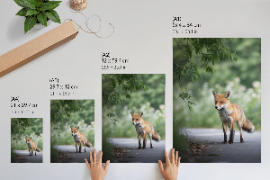 Kunstdruck auf Leinwand mit Fuchs in natürlicher Umgebung