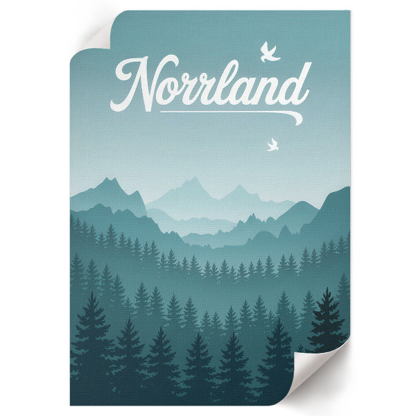 Poster auf Leinwand mit Berglandschaft