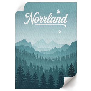 Poster auf Leinwand mit Berglandschaft