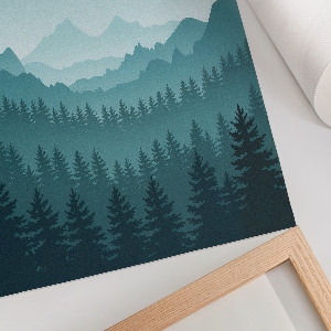 Poster auf Leinwand mit Berglandschaft