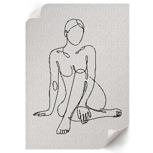Wandposter mit Linienzeichnungen von Frauen