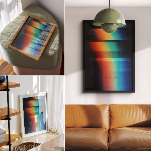 Wandposter mit farbenfroher abstrakter Gestaltung