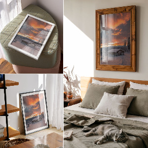 Wandposter mit Winterlandschaft