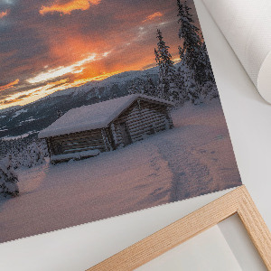 Wandposter mit Winterlandschaft