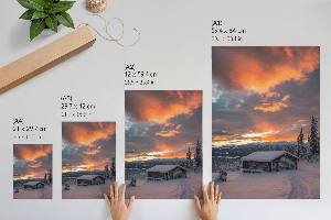 Wandposter mit Winterlandschaft