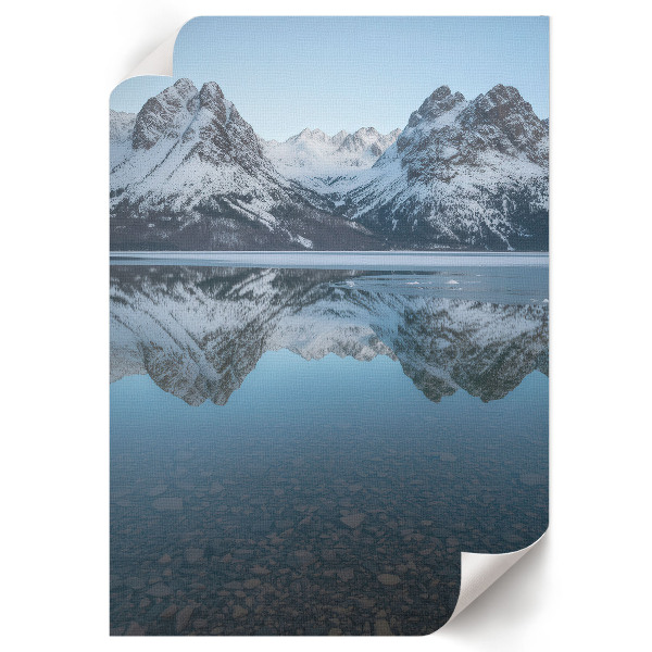 Kunstdruck auf Leinwand mit Motiv eines Bergsees