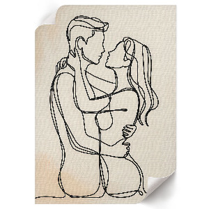 Plagát do obývačky Láska lineart