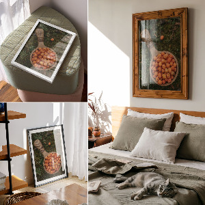 Poster auf Leinwand mit Waldbeeren-Motiv