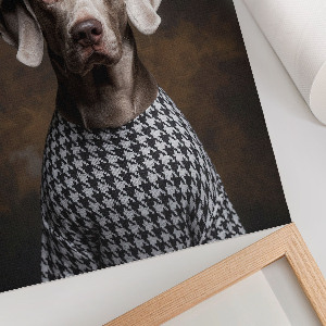 Poster auf Leinwand mit künstlerischer Hundedarstellung