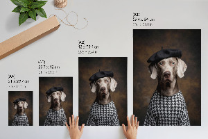 Poster auf Leinwand mit künstlerischer Hundedarstellung
