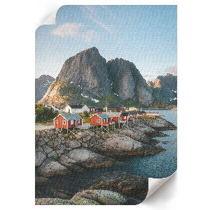 Wandposter mit Motiv einer Bergsiedlung