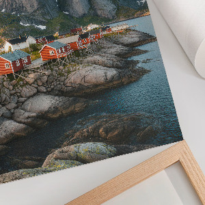 Wandposter mit Motiv einer Bergsiedlung