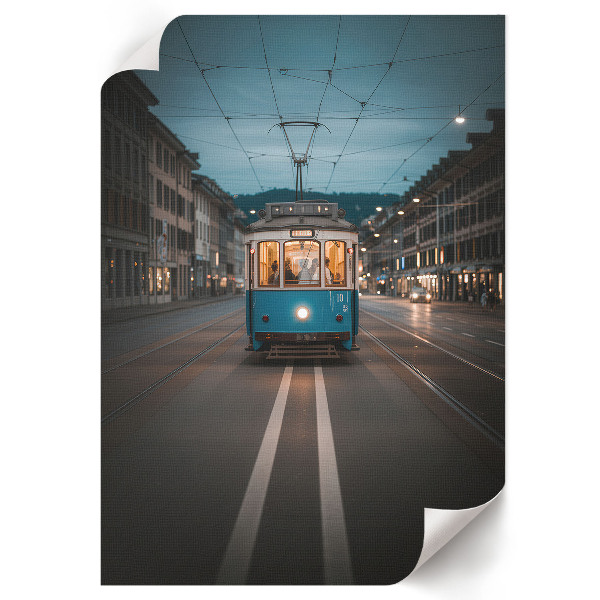 Retro-Poster mit Motiv einer Straßenbahn