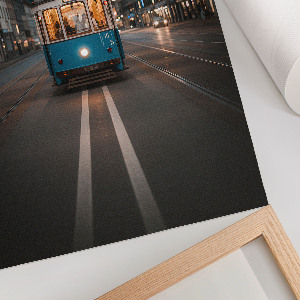Retro-Poster mit Motiv einer Straßenbahn