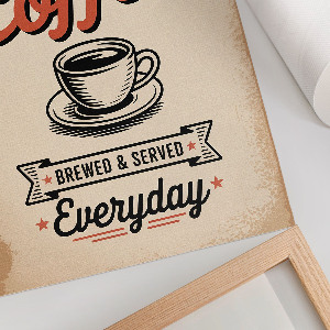 Poster auf Leinwand mit Vintage-Kaffee-Motiv