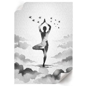 Kunstdruck auf Leinwand mit Yoga-Illustration