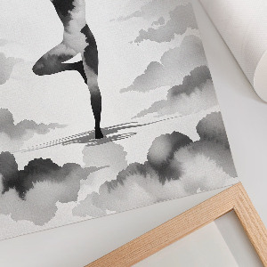 Kunstdruck auf Leinwand mit Yoga-Illustration