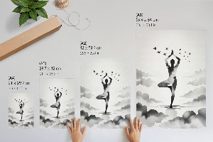 Kunstdruck auf Leinwand mit Yoga-Illustration