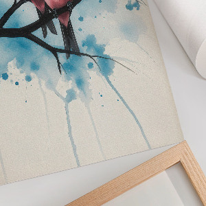 Poster auf Leinwand mit Aquarellvögeln