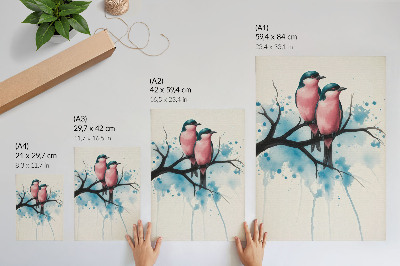 Poster auf leinwand Aquarellvögel