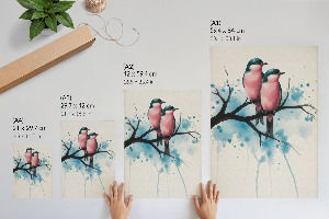 Poster auf Leinwand mit Aquarellvögeln
