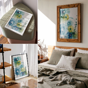 Wandposter mit bunten Flecken