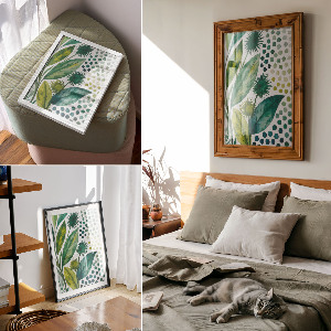 Kunstdruck mit Motiv grüner Blätter
