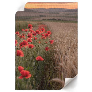 Kunstdruck auf Leinwand mit Motiv Mohn und Getreide