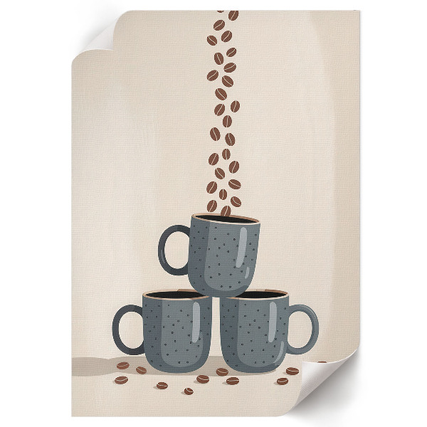 Retroposter mit Kaffeetassen-Motiv