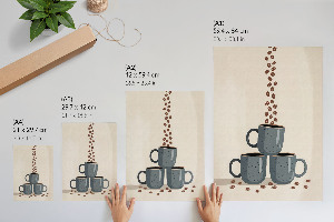 Retroposter mit Kaffeetassen-Motiv