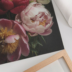Wandposter mit Pfingstrosenmotiv