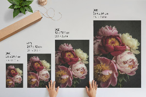Wandposter mit Pfingstrosenmotiv