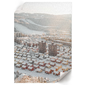 Kunstdruck-Poster mit Winterpanorama